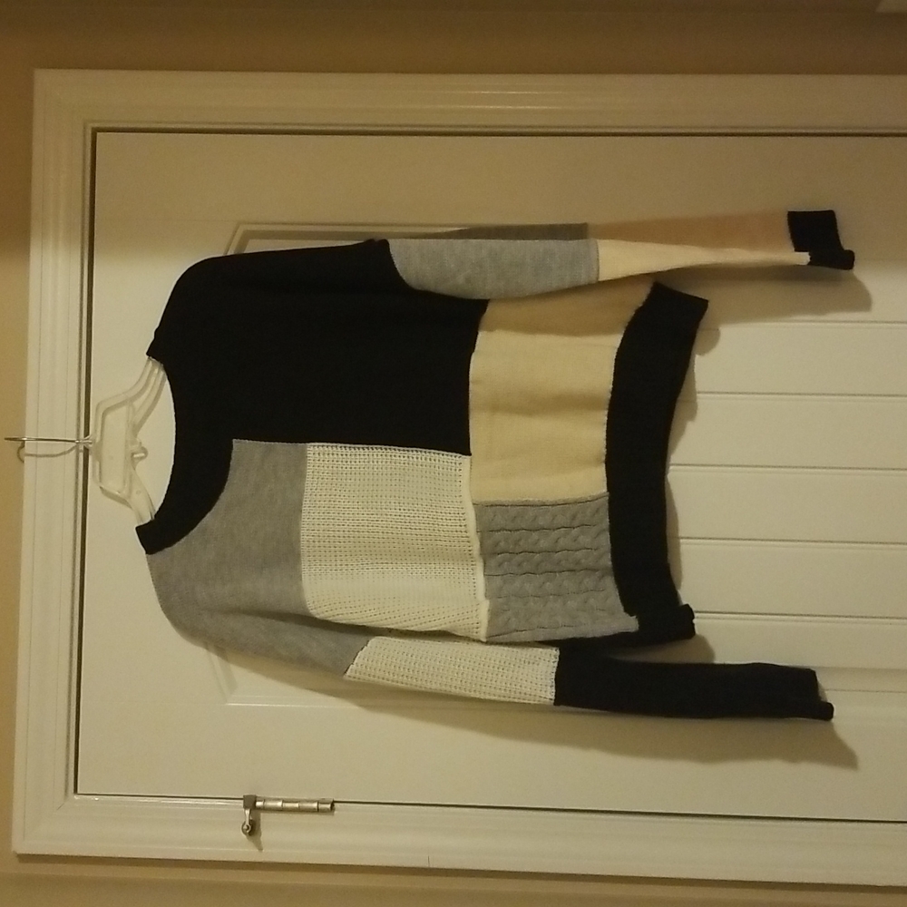 3/$15 Patchwork print sweater